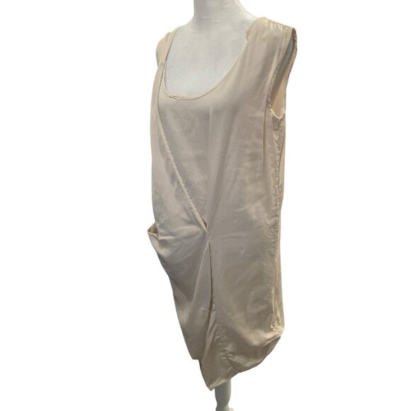 ANNARITA N Women Italian Dress Sleeveless Scoop Neck V Back Sz 6 Ivory 75-20 - Picture 3 of 16